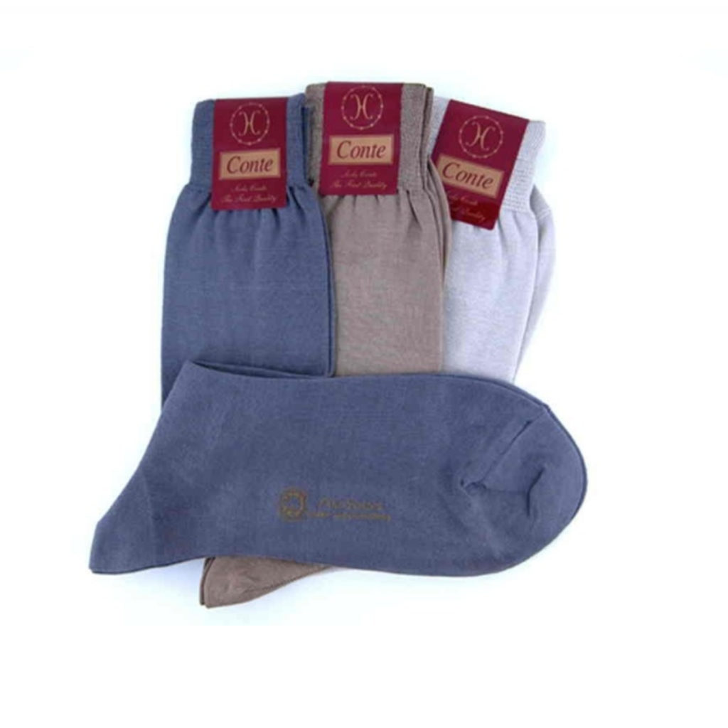 Calza made in Italy in filo di scozia maglia rasa pastello corto